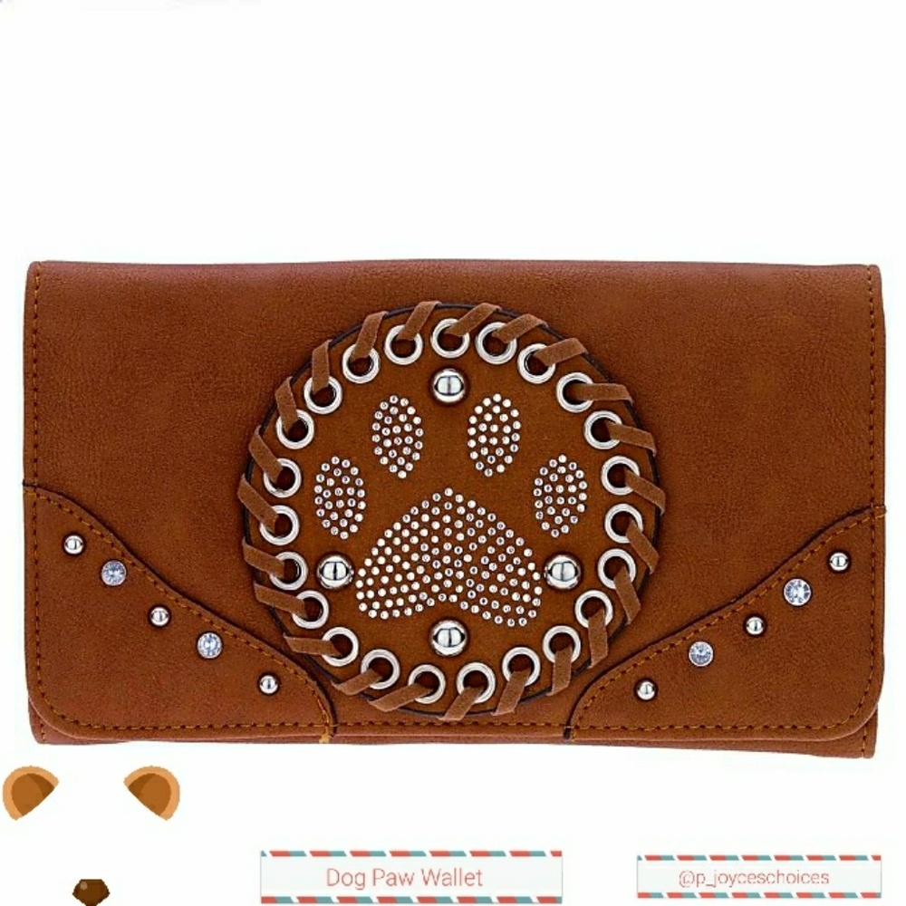 Gifted/Brown faux suede Crystal embellished wallet